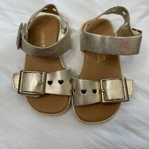 Toddler girls gold sandals